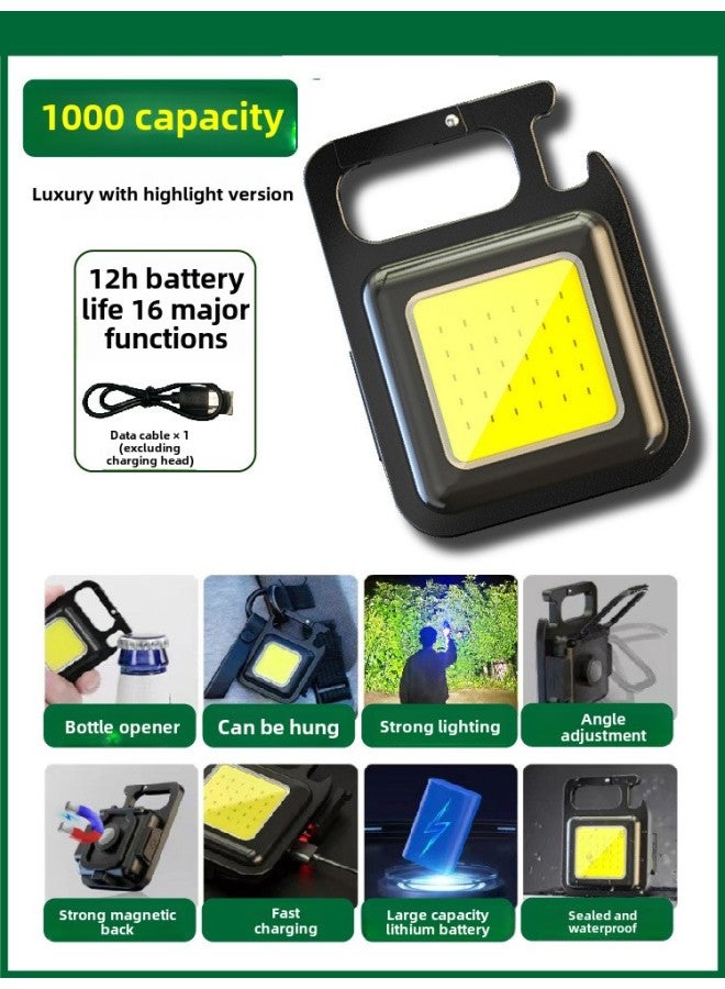 Multi-function Key Chain Portable Light Mini Work Light Strong Light Led Outdoor Small Flashlight Portable Super Bright Life-Product Specifications:39800k High Brightness 【1000 Capacity】 12 Hours Of Battery Life - Image 1