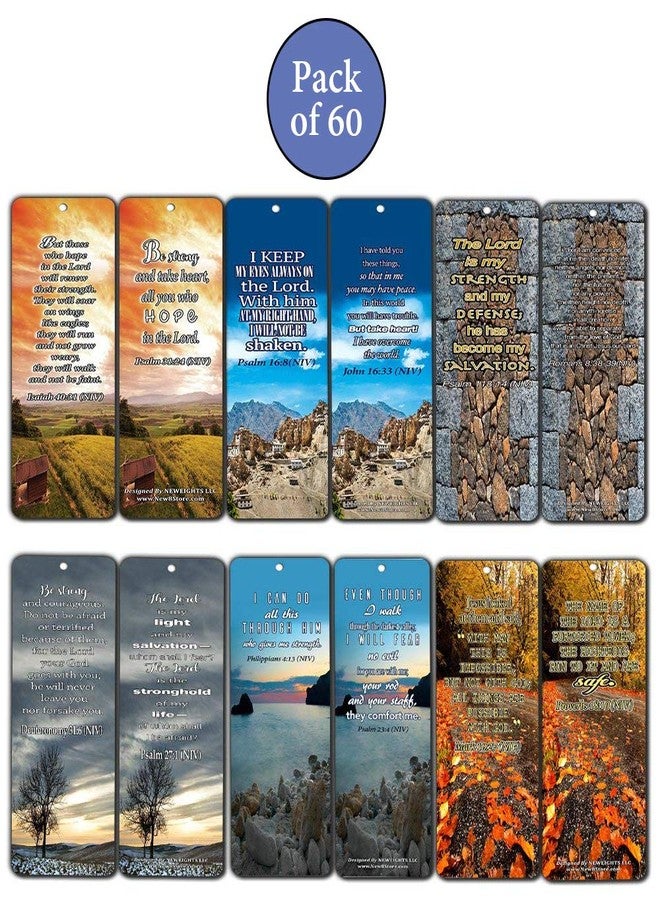 NewEights Bible Verses Bookmarks (60-Pack) - Daily Motivational Card Set - Collection Set Book - Ideal Giveaway for Church Members - Image 2