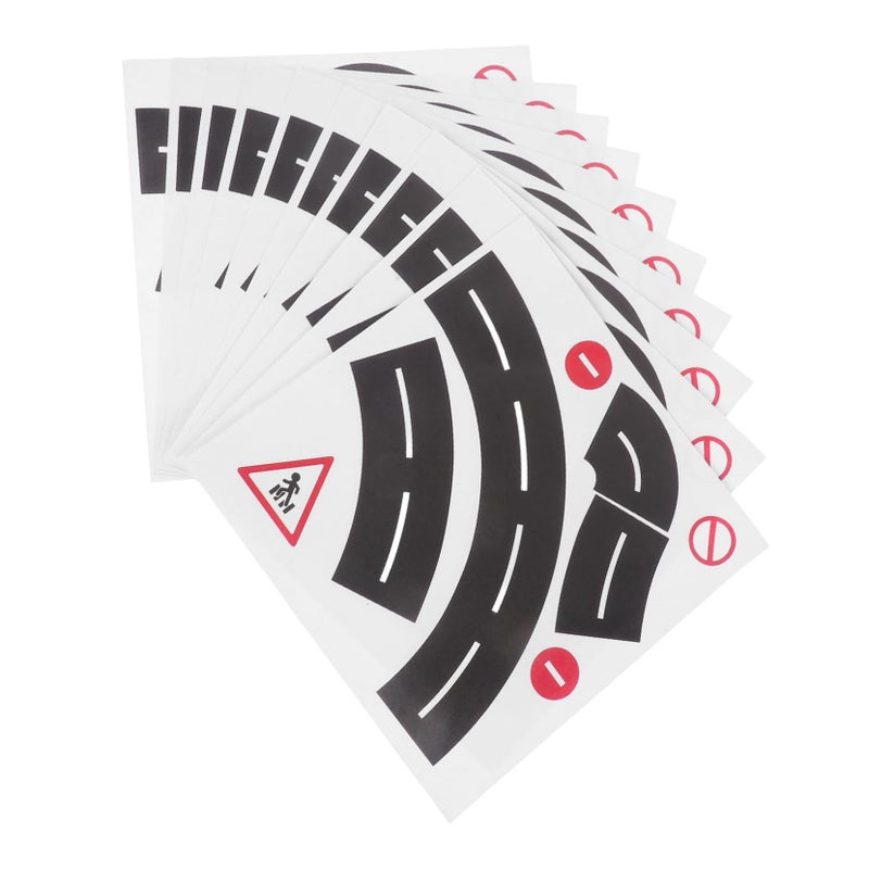 10 Sets Removable Curve Road Stickers Educational Traffic Signs for Kids Playroom Classroom - Image 2