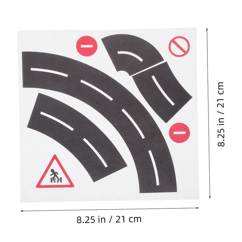 10 Sets Removable Curve Road Stickers Educational Traffic Signs for Kids Playroom Classroom - Image 3