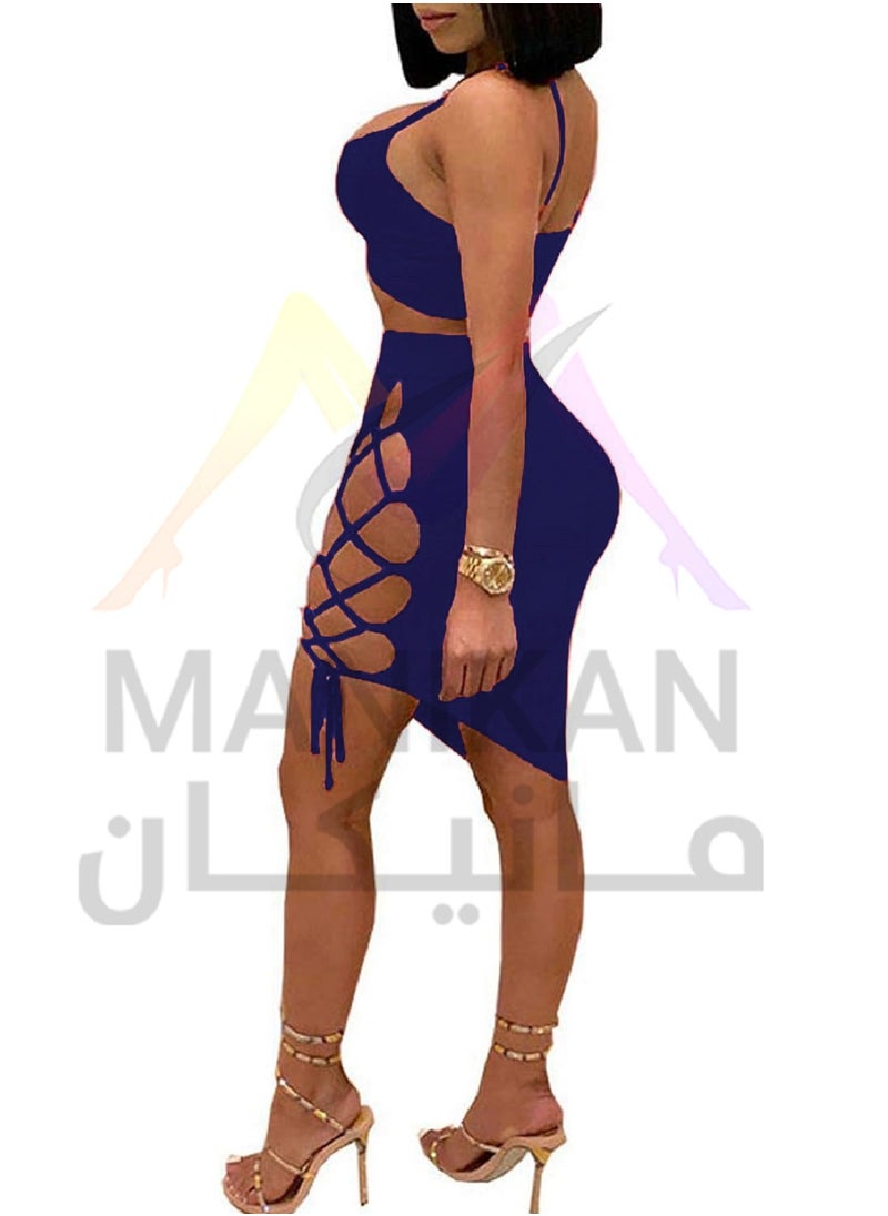 MANIKAN Lingerie set consisting of a short skirt and a sleeveless bra with a side lace-up corset