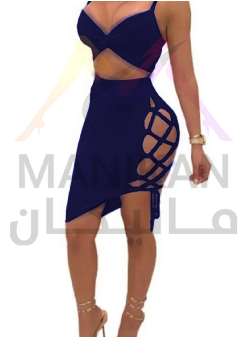 MANIKAN Lingerie set consisting of a short skirt and a sleeveless bra with a side lace-up corset