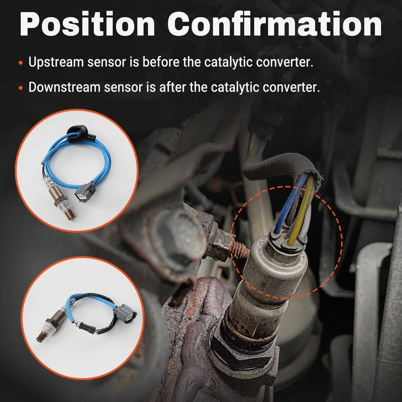 BELKEBIR 2 PCS Oxygen Sensor Upstream Downstream O2 Sensor Compatible with 2003-2007 Honda Accord EX LX, 2003-2005 Accord DX, 2007 Accord SE, 2006-2007 Accord VP 2.4L L4 Replace 234-4797 234-9040 13704 2344363 - Image 5