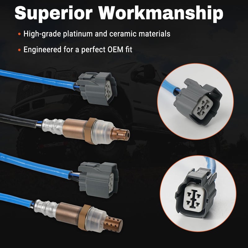 BELKEBIR 2 PCS Oxygen Sensor Upstream Downstream O2 Sensor Compatible with 2003-2007 Honda Accord EX LX, 2003-2005 Accord DX, 2007 Accord SE, 2006-2007 Accord VP 2.4L L4 Replace 234-4797 234-9040 13704 2344363 - Image 3