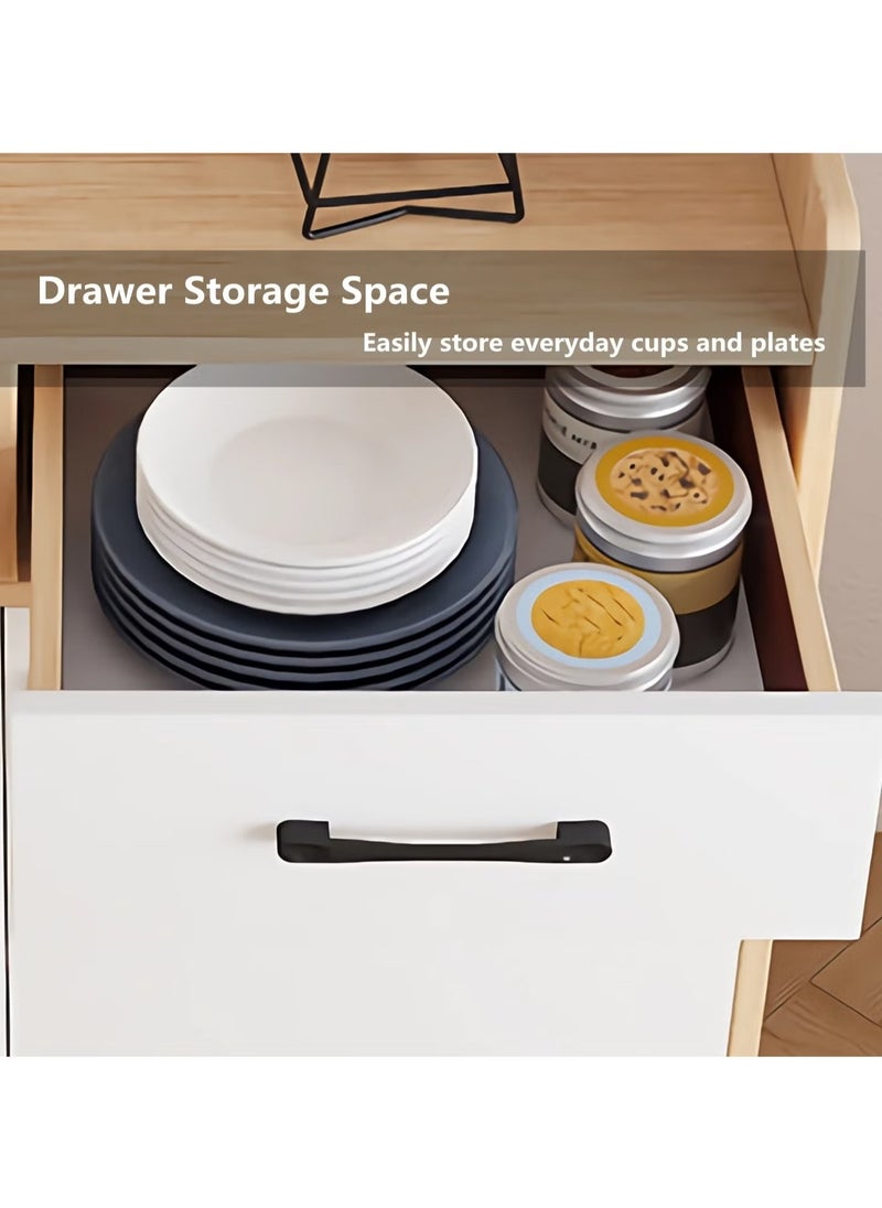 AGD Coffee Corner Cabinet, Kitchen Sideboard with 2 Doors and 2 Drawers, Suitable for Kitchen, Living Room, Dining Room 70*40*118cm  - Image 4