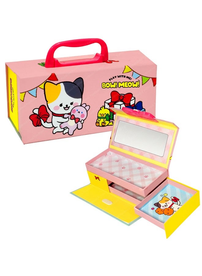 فنبلاست صندوق أقلام فن بلاست للبنات - حقيبة أقلام بقفل كلمة مرور، صندوق أقلام متعدد الطبقات للفتيات في المدرسة، صندوق هندسي، حقيبة منظم قرطاسية للأطفال، هدية إرجاع للأطفال - عشوائي - Image 1