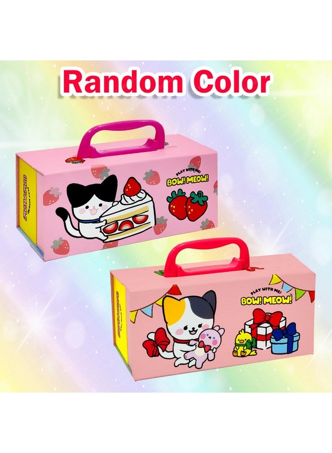 فنبلاست صندوق أقلام فن بلاست للبنات - حقيبة أقلام بقفل كلمة مرور، صندوق أقلام متعدد الطبقات للفتيات في المدرسة، صندوق هندسي، حقيبة منظم قرطاسية للأطفال، هدية إرجاع للأطفال - عشوائي - Image 3