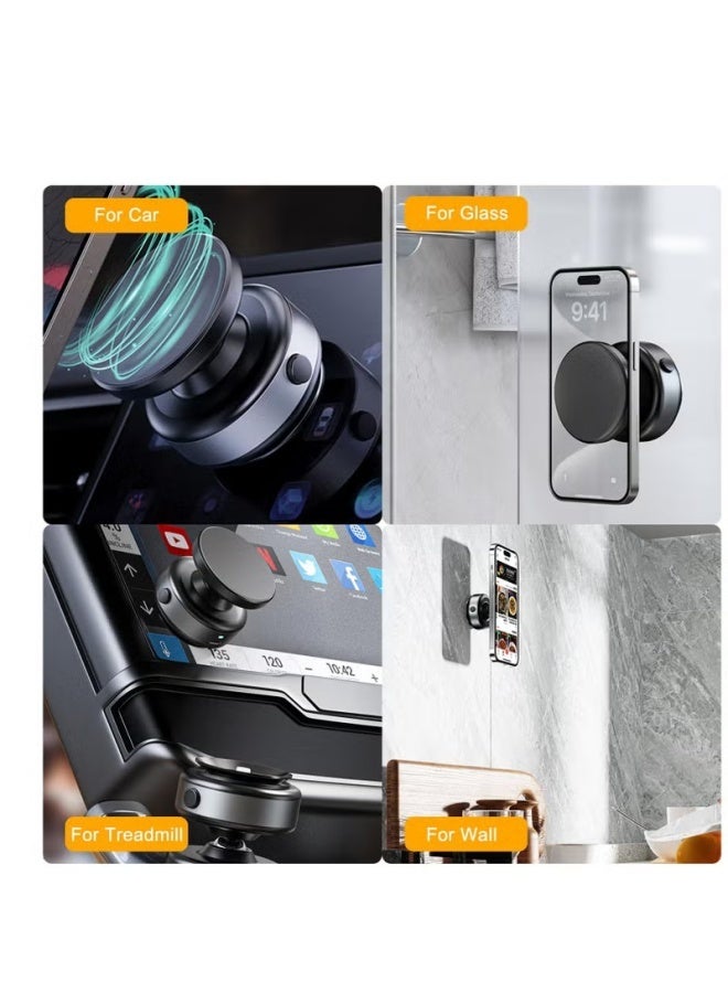 Upgraded 360° Adjustable Electric Vacuum Magnetic Suction Cup Phone Mount, Hands-Free Magnetic Cell Phone Holder for Car, Gym, Mirror, Smooth Surface, Compatible with Magsafe iPhone - Image 3