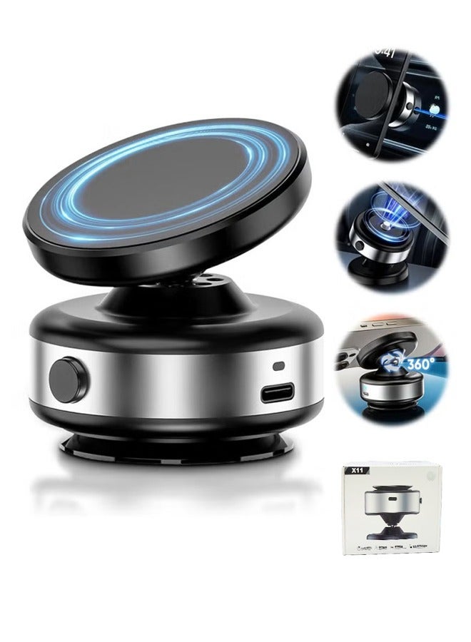 Upgraded 360° Adjustable Electric Vacuum Magnetic Suction Cup Phone Mount, Hands-Free Magnetic Cell Phone Holder for Car, Gym, Mirror, Smooth Surface, Compatible with Magsafe iPhone - Image 1