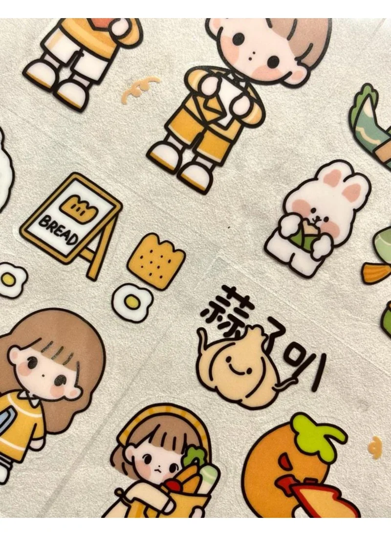 Kağıt Gemi Dükkan Paper Ship Shop Cute Girl and Friends Yellow Package Sticker Set / Decal / Notebook Decoration / Bullet Journal