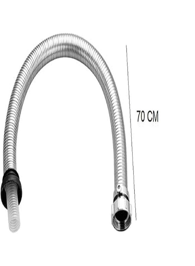 AIMKO Flexible Chrome SS-304 Waste Pipe 1 1/4" (32mm), Stainless Steel Basin Drain Hose for Kitchen and Bathroom, Leakproof, Corrosion-Resistant, Adjustable Flexible Sink Outlet Tube, Pack of 1 - Image 2