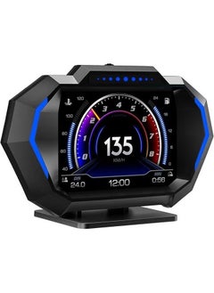 Sthxyfaith HUD Heads Up Display for Car, OBD Multi-Data Monitor Digital Speedometer Headsup Display, Overspeed Prompt RPM Water Temperature Turbo Pressure Smart Gauge for Most Vehicles After 2008  - Image 1