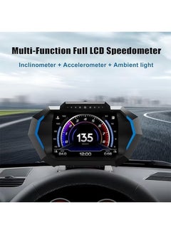 Sthxyfaith HUD Heads Up Display for Car, OBD Multi-Data Monitor Digital Speedometer Headsup Display, Overspeed Prompt RPM Water Temperature Turbo Pressure Smart Gauge for Most Vehicles After 2008  - Image 2