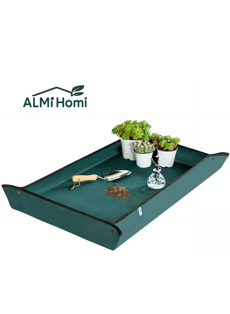 ALMiHomi Extra Large Plant Repotting Mat 110×75cm – Waterproof Gardening Mat for Indoor Plants, Succulent Potting Tray, Foldable Gardening Tarp with Copper Buckles, Durable Oxford Cloth - Image 1