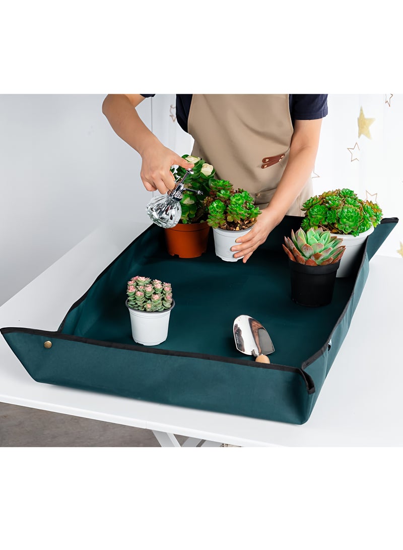 ALMiHomi Extra Large Plant Repotting Mat 110×75cm – Waterproof Gardening Mat for Indoor Plants, Succulent Potting Tray, Foldable Gardening Tarp with Copper Buckles, Durable Oxford Cloth - Image 3