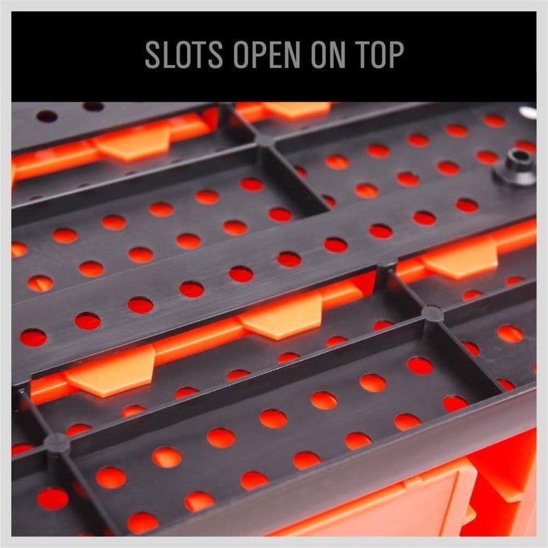 30 قطعة من صناديق التخزين الجدارية، منظم قطع غيار، أدوات بلاستيكية للجراج، هدية مثالية للرجال، أزرق، أحمر - Image 2