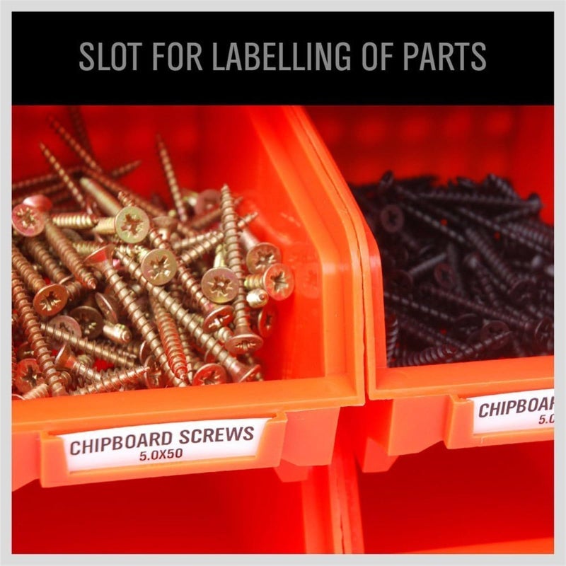 30 قطعة من صناديق التخزين الجدارية، منظم قطع غيار، أدوات بلاستيكية للجراج، هدية مثالية للرجال، أزرق، أحمر - Image 3