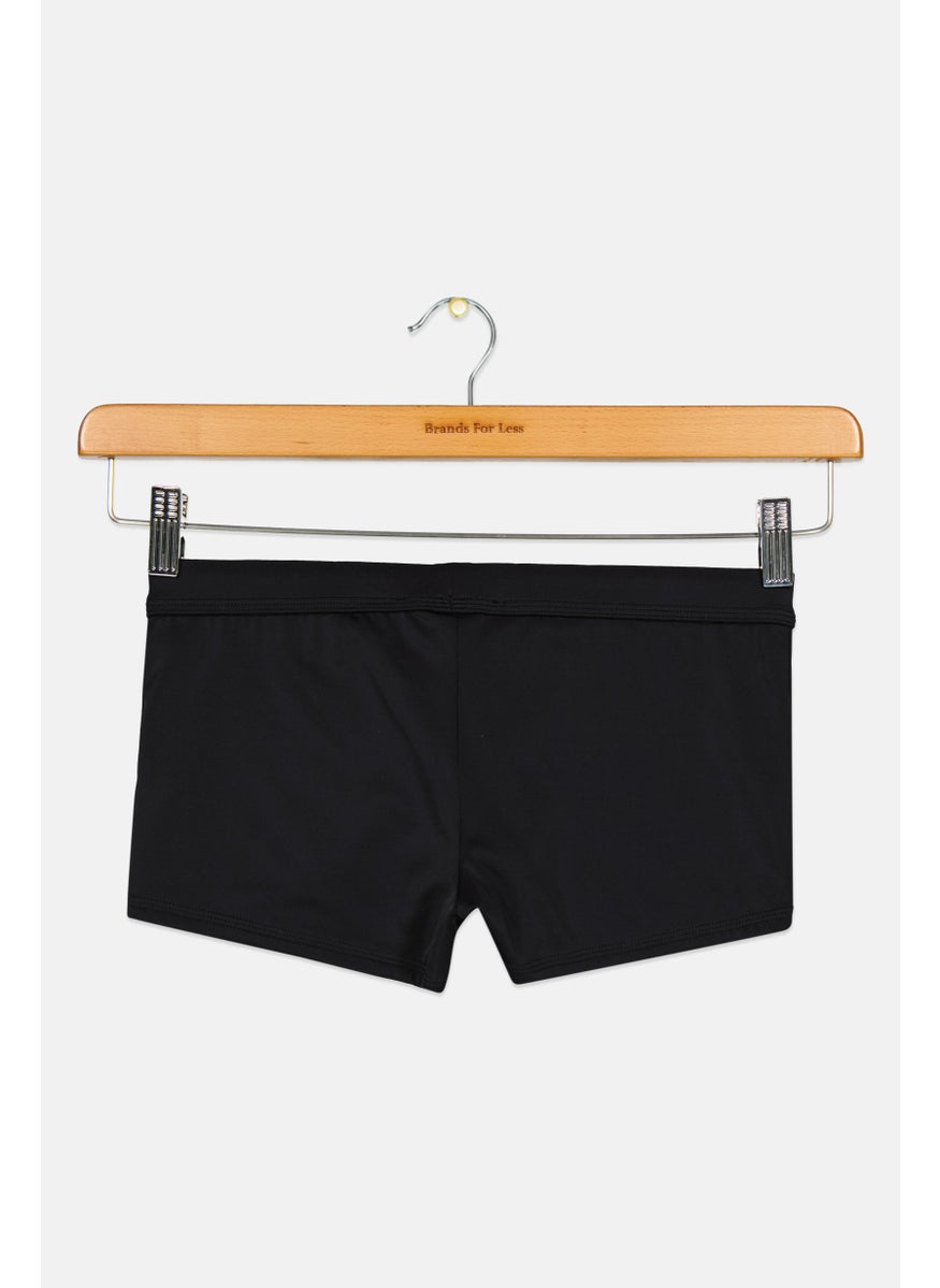 GAS Men Brand Logo Pull On Swim Trunks, Black  - Image 2