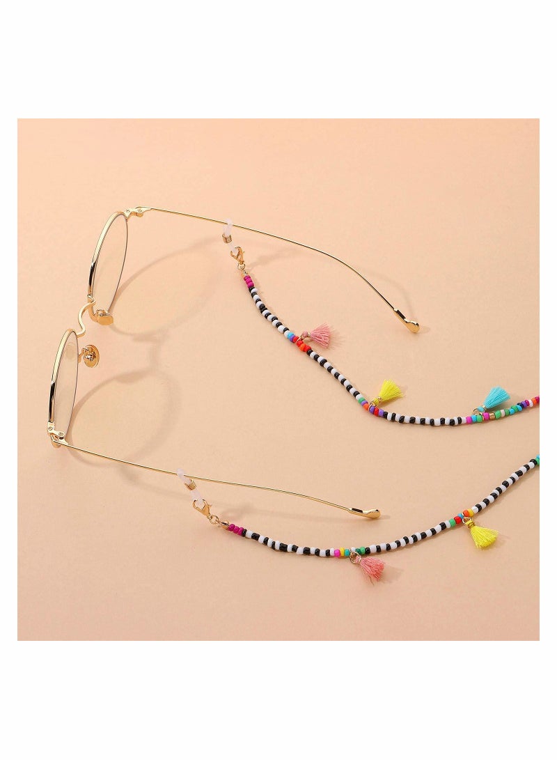 KASTWAVE Colorful Beaded Eyeglass Chain Sunglass Holder Strap Eyeglass Necklace Chain Cord for Women - Image 5