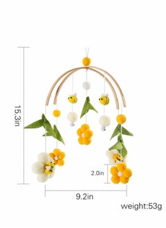 Excefore Baby Crib Mobile Bamboo Wind Chime Bed Bell Baby Bedroom Ceiling Cotton Balls Wind Chime Portable Mobile Bee Decor Hanging Rotating Plush Toys for Baby  - Image 2