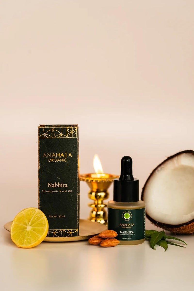 Anahata زيت السرة العلاجي أنهاتا نابهيرا | يحتوي على زيت النيم، السمن النقي، الليمون، جوز الهند واللوز | يحسن صحة البشرة 20 مل - Image 1