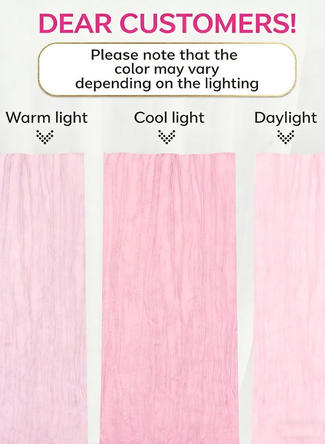 Optico Table Runner, 90 x 400cm Cheesecloth Table Runner 13ft Long Runner Romantic Table Decor Rustic Sheer Runner for Baby Bridal Shower Wedding Holiday Party Table Decoration (Pink) - Image 5