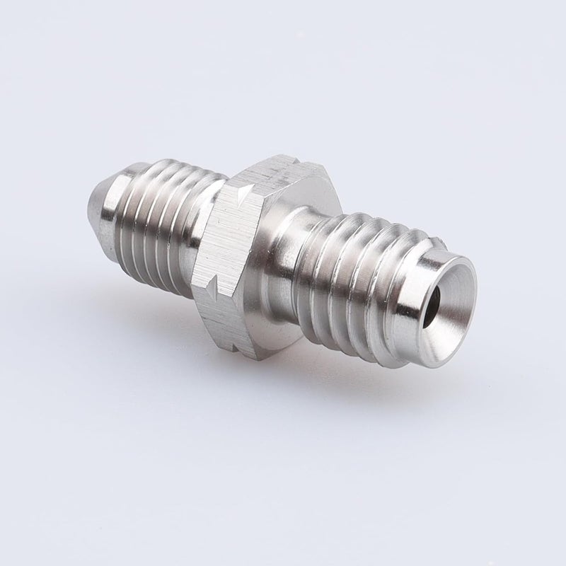 AC PERFORMANCE -3 AN Male Flare to M10x1.25 Inverted Seat Straight Stainless Steel AN3 3/8x24 Male Thread Flare Brake Line Union Tube Hose Fitting Adapter - Image 3