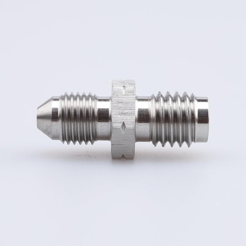 AC PERFORMANCE -3 AN Male Flare to M10x1.25 Inverted Seat Straight Stainless Steel AN3 3/8x24 Male Thread Flare Brake Line Union Tube Hose Fitting Adapter - Image 2