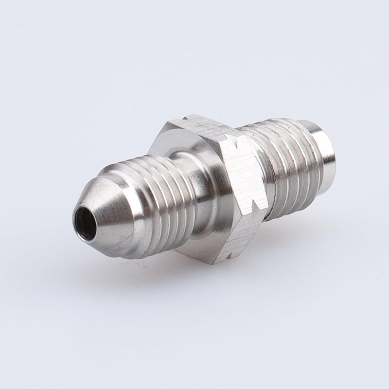 AC PERFORMANCE -3 AN Male Flare to M10x1.25 Inverted Seat Straight Stainless Steel AN3 3/8x24 Male Thread Flare Brake Line Union Tube Hose Fitting Adapter - Image 4