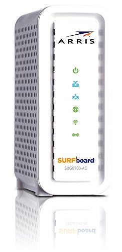 ARRIS SURFboard (8x4) Docsis 3.0 Cable Modem Plus AC1600 Dual Band Wi-Fi Router, Certified for Comcast Xfinity, Spectrum, Cox & More (SBG6700AC), White, Max Download Speed: 343 Mbps - Image 1