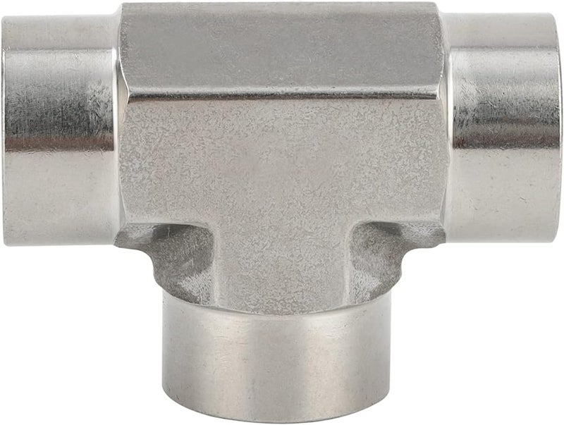 Yoebor 304 Stainless Steel Forged Tee 3/8" NPT Female x 3/8" FNPT x 3/8" FNPT T-fitting 3 Ways Connector Pipe Fitting 2000psi 1pc - Image 3
