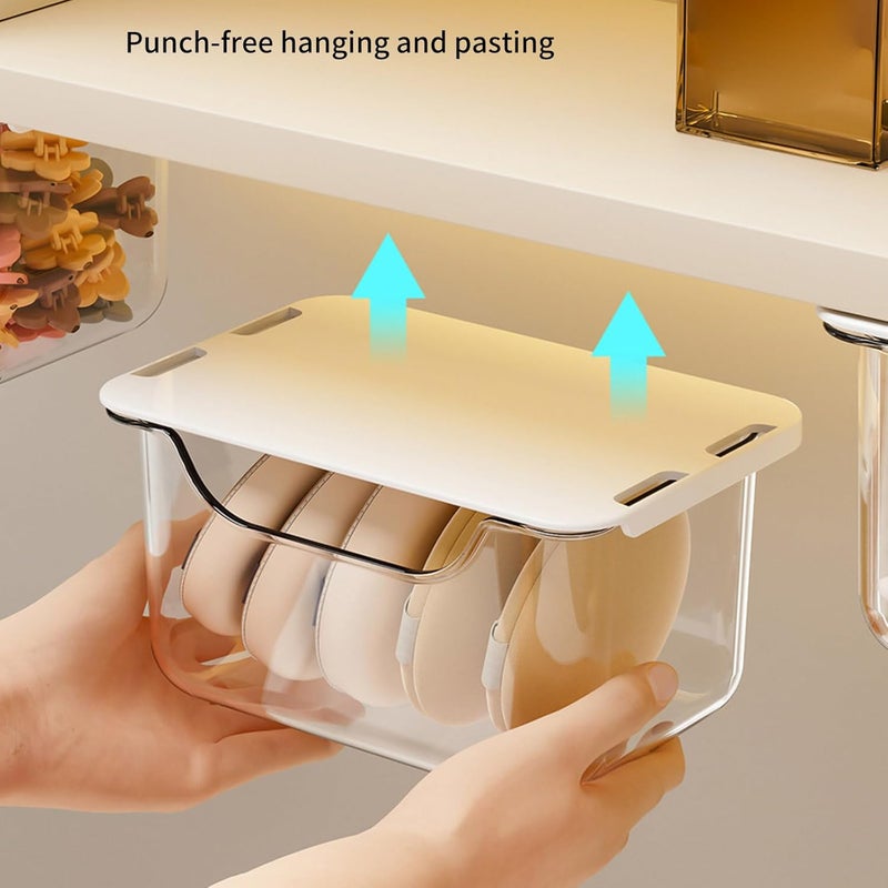 Clear Wall Mount Cosmetic Organizers with Slide Out Drawer Ideal for Small Space in Bathroom or Bedroom Pet Construction Clear Shower Planner - Image 5