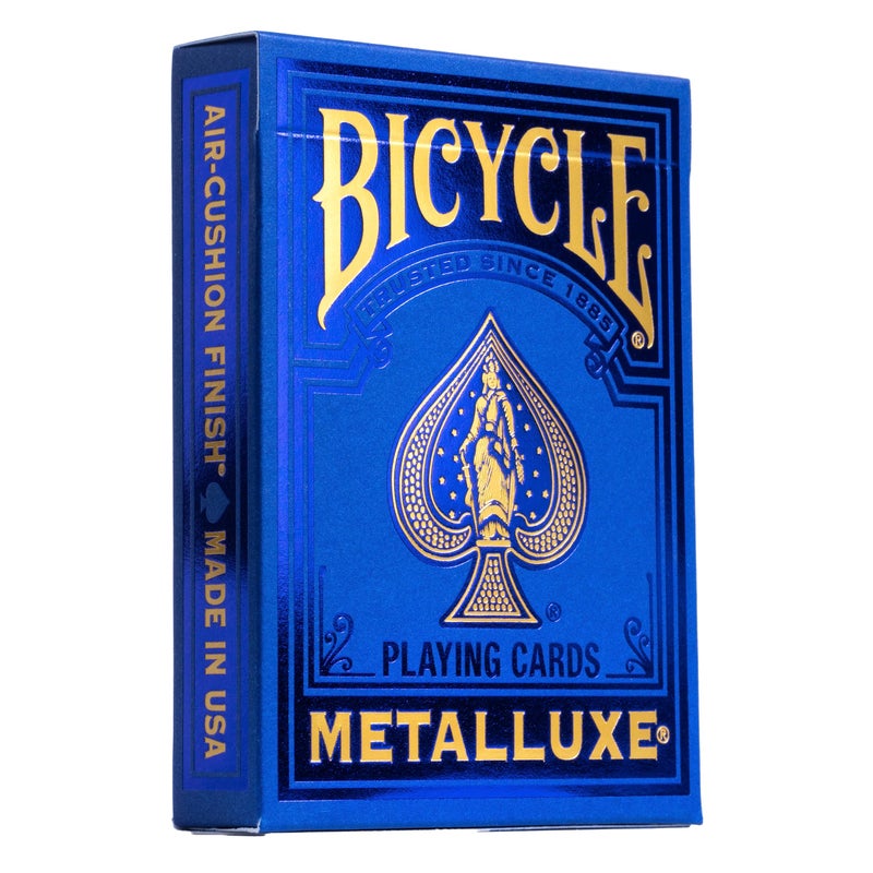 Bicycle Metalluxe Blue Playing Cards Premium Metal Foil Finish Poker Size - Image 2