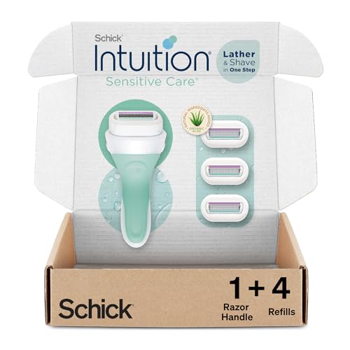 Intuition Schick Intuition Razors for Women with Sensitive Skin | 1 Razor & 4 Intuition Razor Blades Refill with Organic Aloe - Image 1