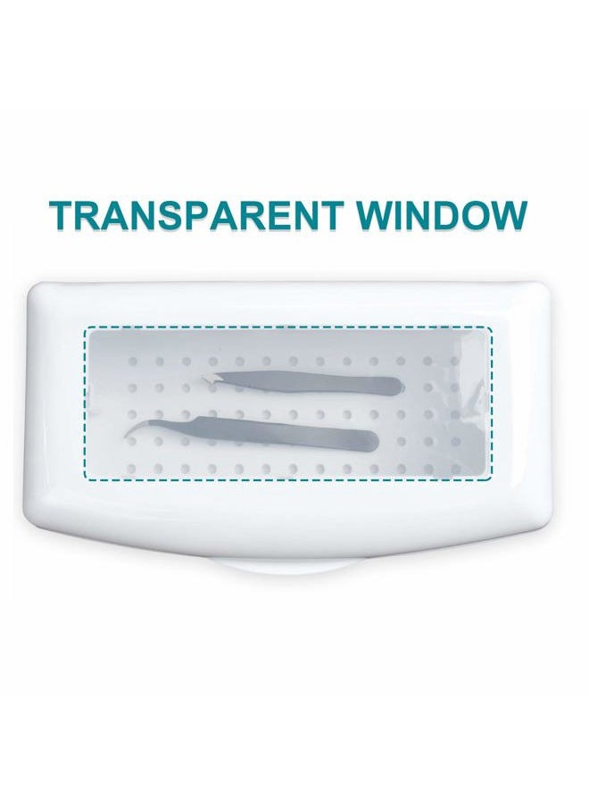 Saviland - Nail Tool Sterilizer Box, Plastic Sterilization Tray for Tweezer, Eyelash Extensions, Nail Implement for Esthetician - Image 1