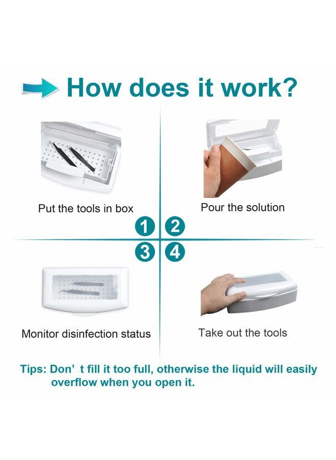 Saviland - Nail Tool Sterilizer Box, Plastic Sterilization Tray for Tweezer, Eyelash Extensions, Nail Implement for Esthetician - Image 1