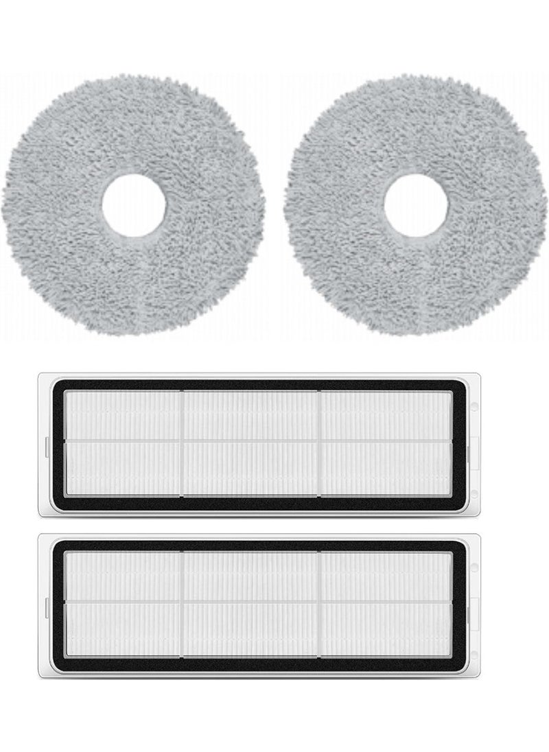 robotyedek Dreame L10 L10S Ultra Compatible Spare Mop and Hepa Filter-4 Pieces 