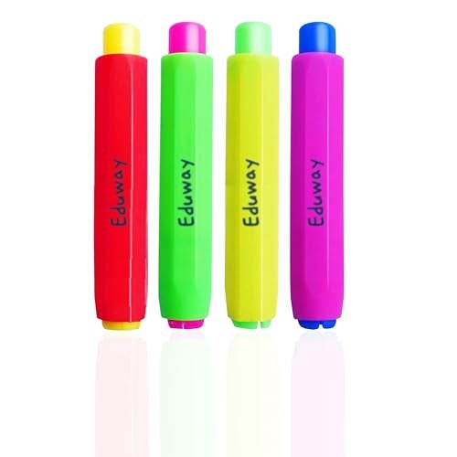 Eduway Multi Color Chalk Holder (Pack Of 4) For Black Board/Chalkboard | Perfect for Kids & Teacher |Oil Pastel Holder & Non-Toxic | Dustless Chalk Holder Pen for Classroom & School |(Assorted Color) - Image 1