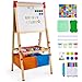 VEVOR Art Easel for Kids 3in1 Wooden DoubleSided Kids Art Easel with Magnetic Whiteboard Chalkboard Paper Roll Adjustable Standing Drawing Board with Painting Accessories Storage for Boy Girl - Image 3