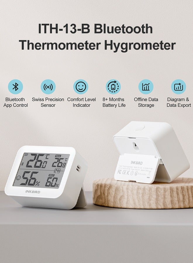 INKBIRD INKBIRD Bluetooth Thermometer Hygrometer ITH-13-B (2 Packs), Indoor Temperature and Humidity Monitor with APP Control, Custom Comfort Level - Image 2
