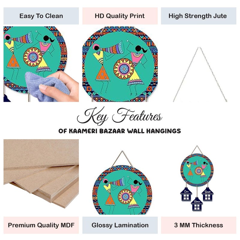 Kaameri Bazaar ديكور حائط خشبي مرحبًا للتعليق في المنزل | عنصر زخرفي لغرفة المعيشة | تعليق على الباب - Image 2