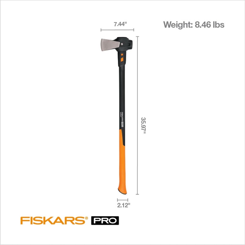 Fiskars فأس برو إيزوكور للتقسيم وفأس الفولاذ المقاوم للصدأ، فأس تقسيم الخشب، تقليل الصدمات إيزوكور ورأس فولاذي مطروق، 6 رطل، 36 بوصة، أسود/برتقالي - Image 5