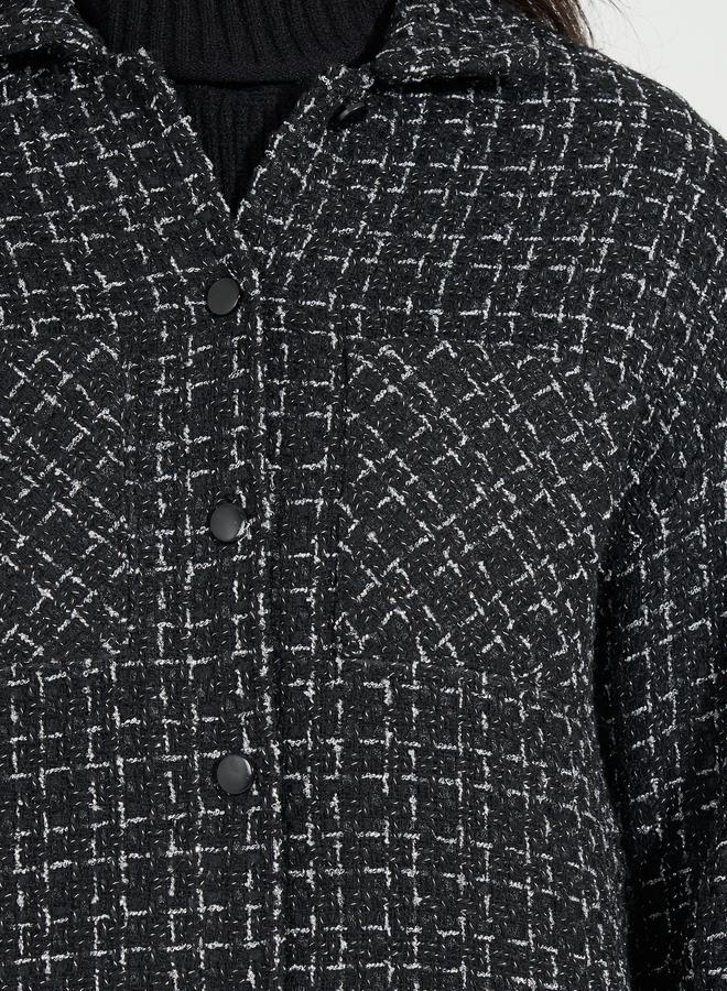 Styli Oversized Longline Tweed Shacket - Image 4