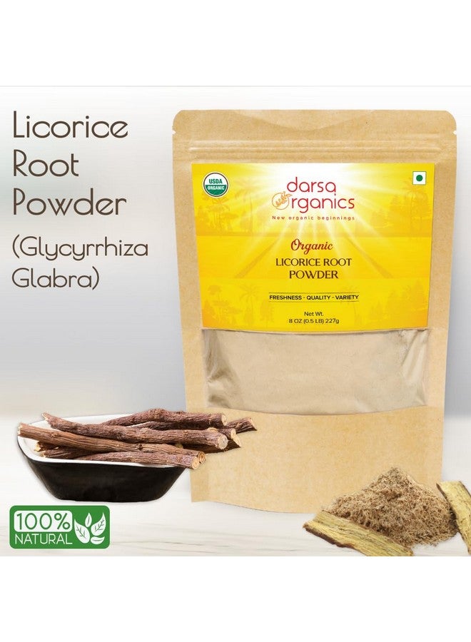 Darsa Organics Licorice Root Powder, 8 oz - Mulethi Organic for Traditional Medicinals Tea & Skin Care, Natural Sweetener & Digestive Aid, Gluten Free Licorice, USDA Certified, Non-GMO - Image 3