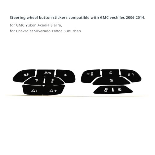 AtticZone Steeing Wheel Dash Button Repair Kit Stickers Decals Compatible with GM GMC Yukon Acadia Sierra, Chevrolet Silverado Tahoe Suburban 2006-2014, 2Pcs - Image 2