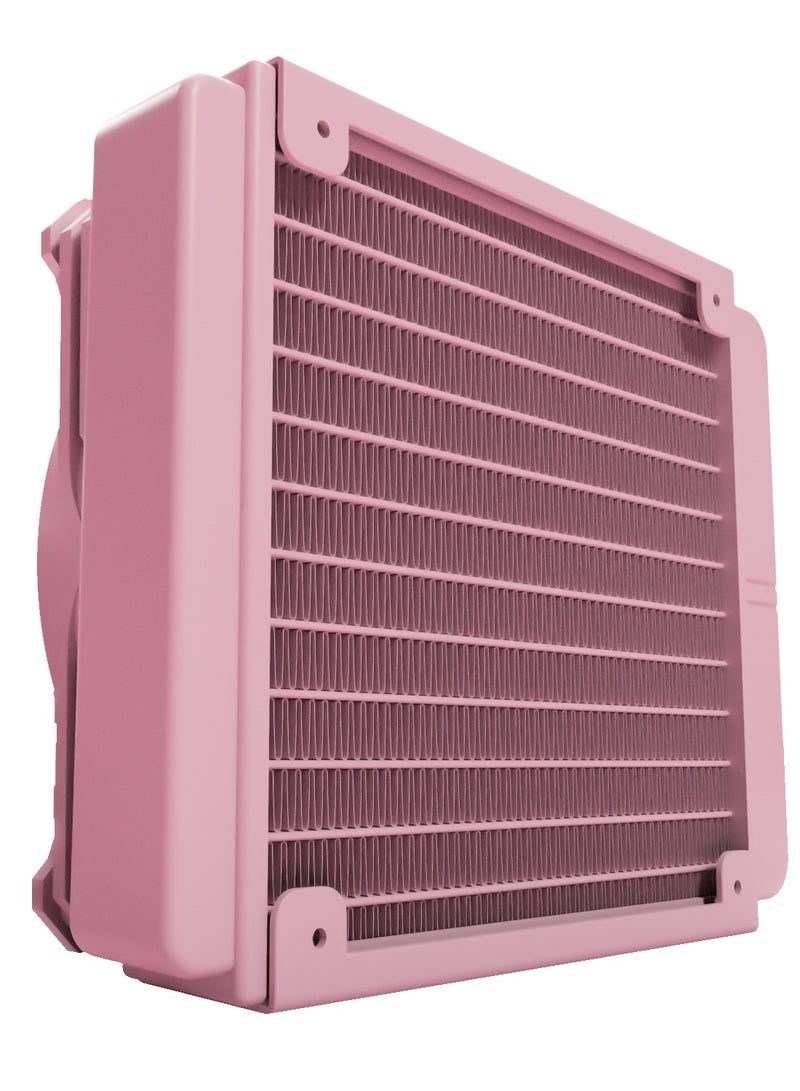 Twister DX120 مبرد وحدة المعالجة المركزية السائل، أداء عالٍ، هيكل من الألومنيوم، ضوضاء منخفضة، متوافق مع INTEL 115x وAMD AM4، 40,000 ساعة MTTF، وردي - Image 4