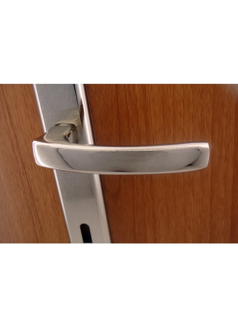 Azm Hırdavat - Azm Hardware Yelken Door Handle Nickel Satin Mirrored WC Right - Image 1