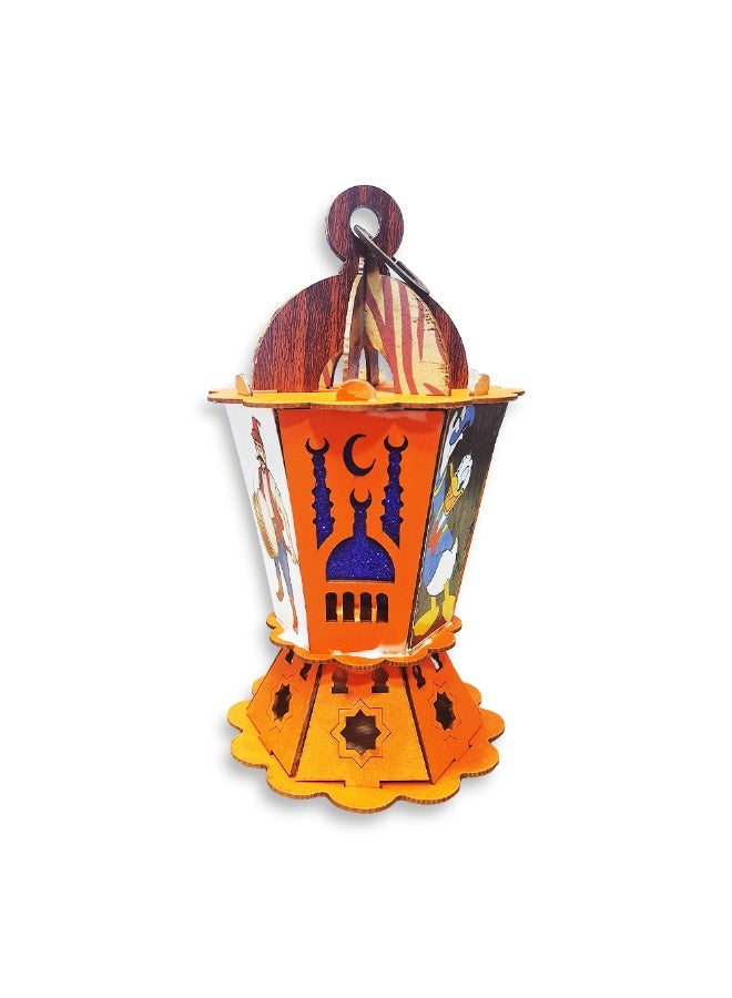 فانوس رمضاني موسيقي متوسط ​​الحجم للأطفال، مزود بإضاءة LED وأغانٍ رمضانية، لعبة إسلامية شهيرة، فانوس رمضاني عصري جديد للأطفال، هدية زخرفية وتعليمية - متعدد الألوان - Image 1