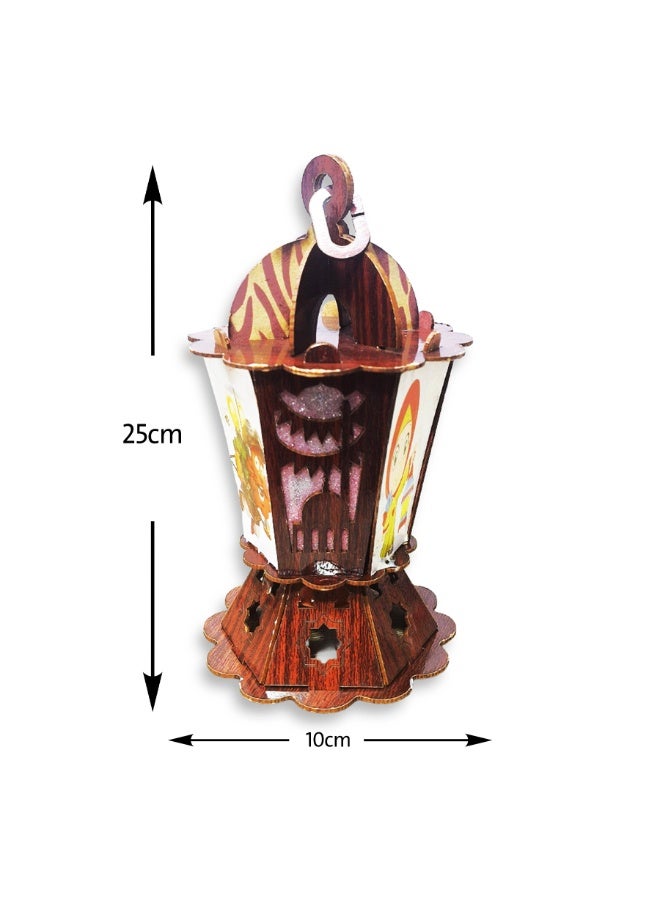 فانوس رمضاني موسيقي متوسط ​​الحجم للأطفال، مزود بإضاءة LED وأغانٍ رمضانية، لعبة إسلامية شهيرة، فانوس رمضاني عصري جديد للأطفال، هدية زخرفية وتعليمية - متعدد الألوان - Image 4