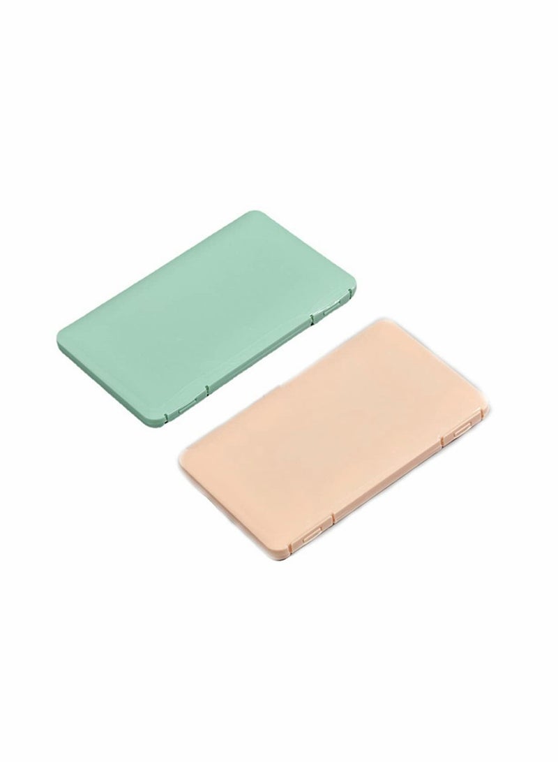 Y&D Portable Dustproof Face Mask Holder Storage Container Plastic Seal Box Case Box, 2 Pcs Masks Clip Keeper Organizer - Image 1